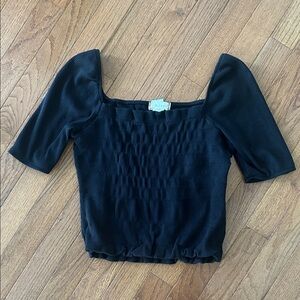Altar’d State Black Smocked Women's Top